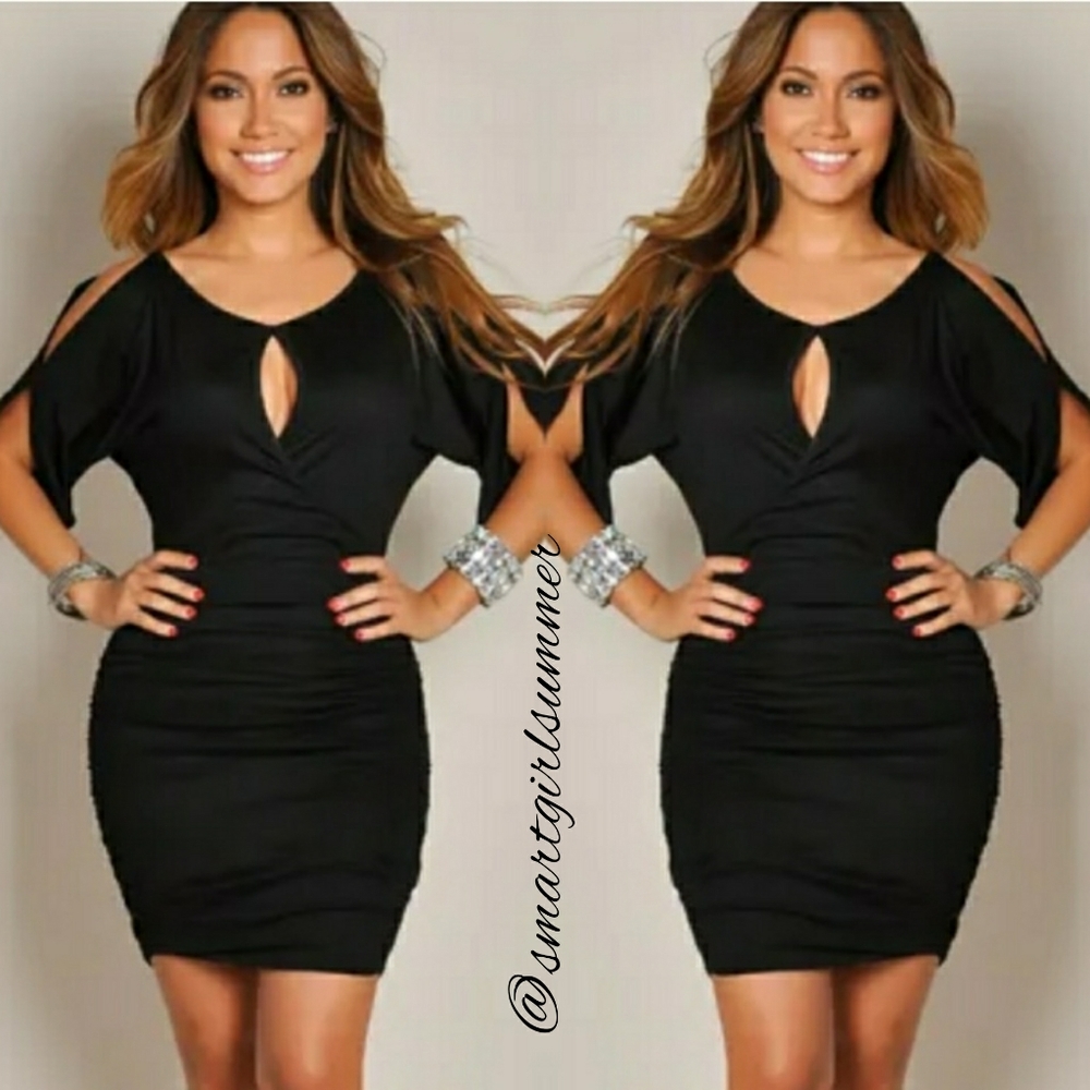 🆕 ⭐Black keyhole pencil midi dress